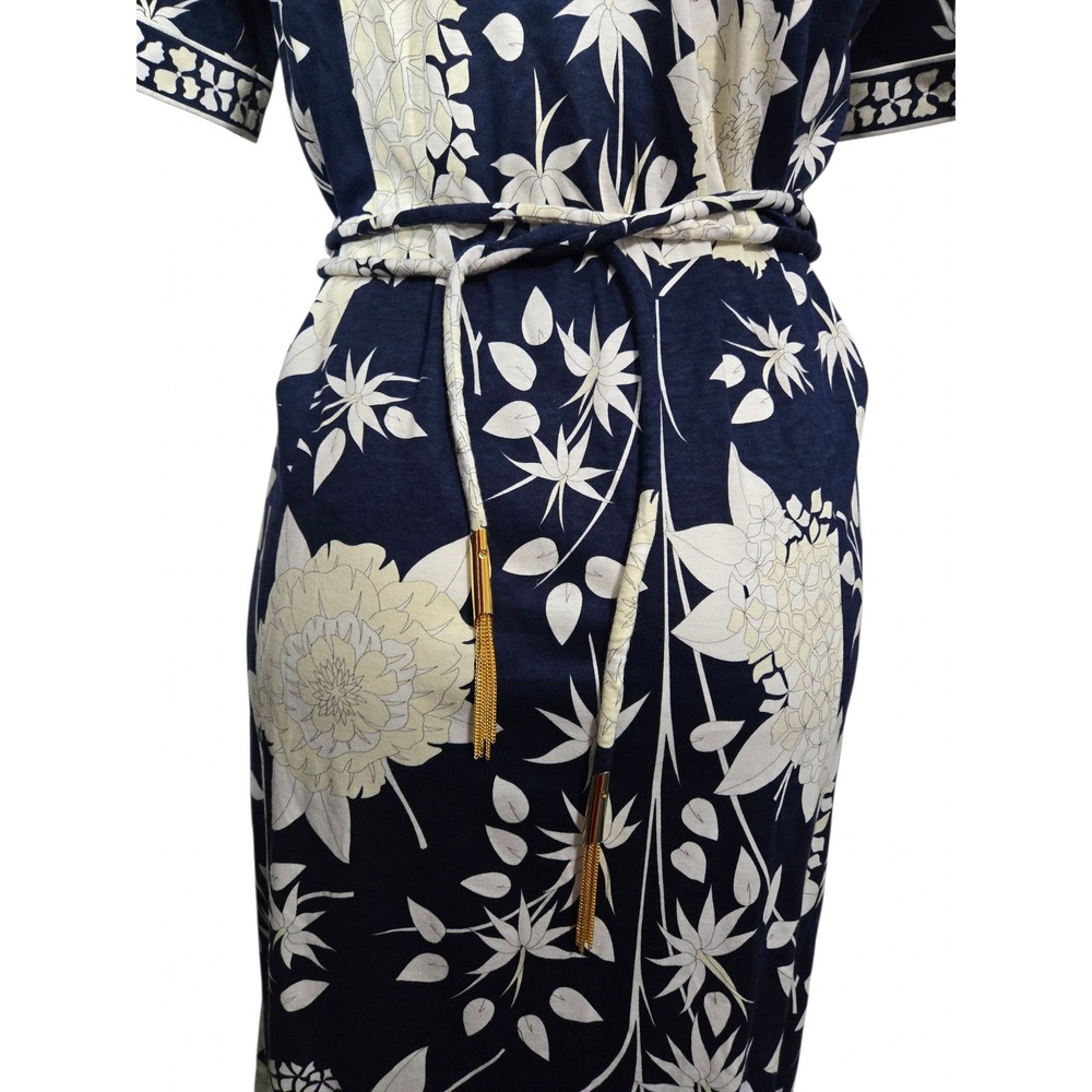 Vintage Averardo Bessi Italy dress Floral 100% Cotton Button A-line Midi 12 L - Picture 10 of 10